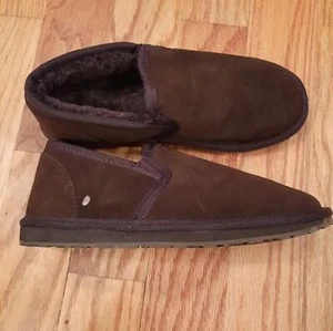 Pantofole da casa Emu Australia Boyd marroni in camoscio e shearling Deluxe - taglia 9 - Foto 1 di 5