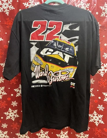 VINTAGE 2000 NASCAR T-SHIRT XL WARD BURTON EYES ON THE FLAG CATERPILLAR #22 CAT Cover