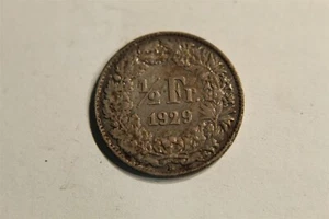 SWITZERLAND 1929 1/2 FRANC KM23 nice grade toned #2 - Picture 1 of 2