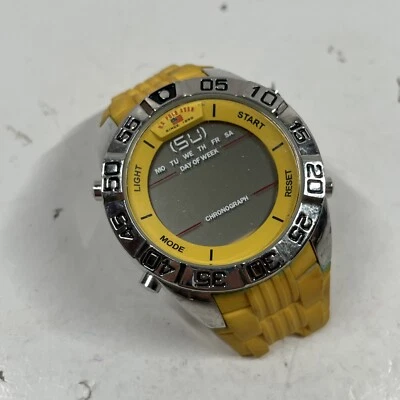 (TERRIBLE CONDITION) U.S. Polo  Sport Men's US9228 Yellow Silicone Digital Watch - Image 1 of 4