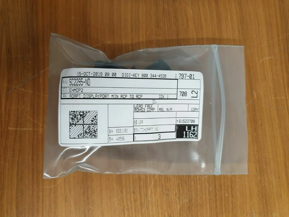 3Stk (1Stk/19eur) Switchcraft EHMDP2 ADAPT DISPLAYPORT MIN RCP TO RCP UR - Bild 1 von 4