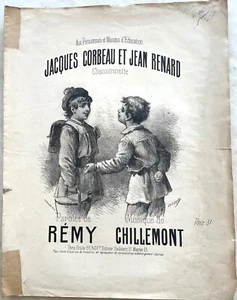 JACQUES CORBEAU ET JEAN RENARD Partition Chant Piano 1885 Musique CHILLEMONT - Picture 1 of 2