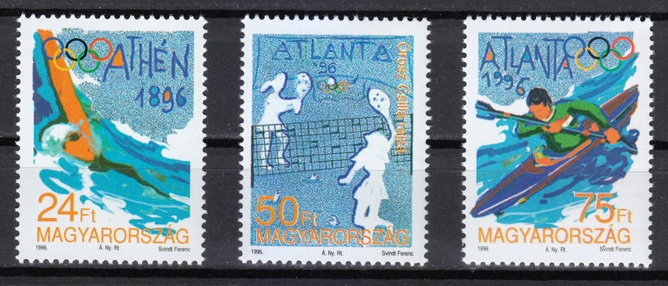 Hungary 1996 MNH Mi 4376-4378 Sc 3518-3520 Summer Olympics Games, Atlanta ** - Image 1 of 1