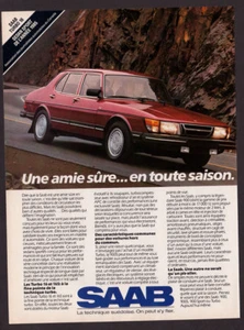 1986 SAAB Turbo 16 Vintage Original Print AD - Red car photo Sedan Sport Canada - Picture 1 of 1