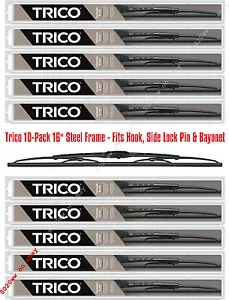 "Paquete de 10 cuchillas limpiaparabrisas de marco de acero de 16" Trico 30-160 x 10 (30-160WD Master Pack) - Imagen 1 de 3