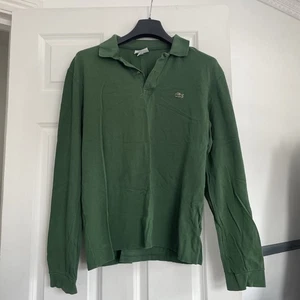 Lacoste Polo Shirt Long Sleeve Green - Picture 1 of 3