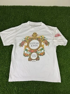 Elton John Vintage 90s Versace World Tour T-Shirt XL Diet Coke Single Stitch - Picture 1 of 8