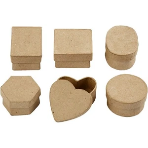 Mini Boxes, D: 4-6 cm, H: 3 cm, 6pcs - Foto 1 di 1