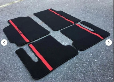 1988-91 Honda Civic CRX EF SI Dohc Vtec напольные коврики ковер черный красный полоски комплект - Изображение 1 из 3
