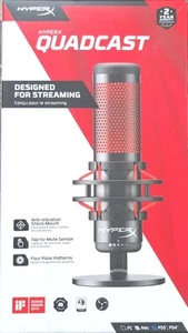 Microphone de jeu à condensateur USB HyperX QuadCast pour PS4/PS5/PC/Mac - Neuf (scellé) - Photo 1/3