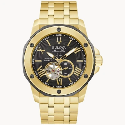 Bulova Men's Series A Small Second Automatic Gold Watch 44MM 98A273 - Image 1 of 4