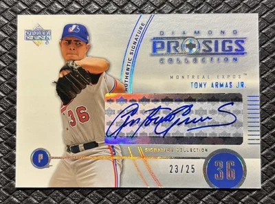 TONY ARMAS JR 2004 UD Diamond Collection Pro Sigs Platinum SSP Auto /25 Expos - Image 1 of 2