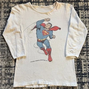 Vintage 60s Superman 3/4 Sleeve T Shirt XL National Periodical Publications DC - Picture 1 of 11