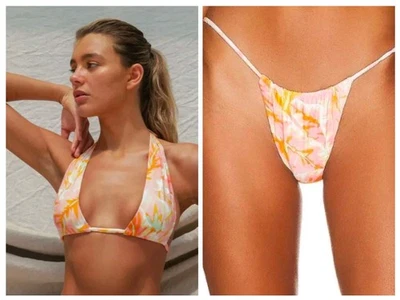 Stone Fox Swim Rico Top & River Bikini Bottom Set en Hot Tropix - Talla XS - NUEVO CON ETIQUETAS Foto 1 de 4