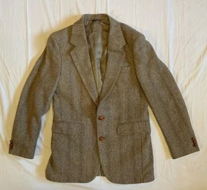 Blazer Abrigo Deportivo Chaqueta Para Hombre 38R De Colección Jordache Lana Marrón Espiga Tweed - Imagen 1 de 7