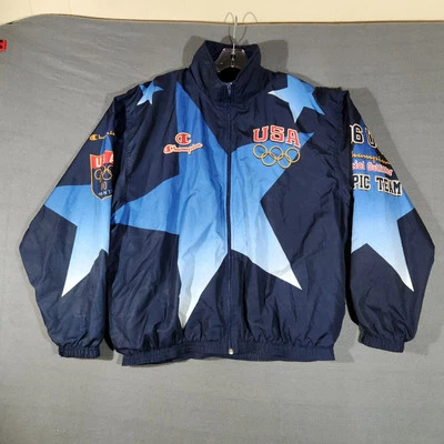 USA OLYMPIC TEAM 100 ATLANTA 1996 CHAMPION JACKET Mens SIZE XL - Image 1 of 4