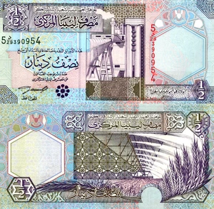 Libya 1/2 Dinar 2002 Pick# 63 UNC - Picture 1 of 2