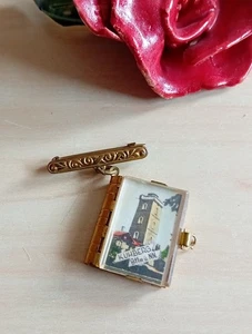 Kuhberg Erzgebirg Anstecknadel Leporello Metall Buch DDR Souvenir 2,5x3cm Vintag - Bild 1 von 4