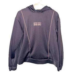 ZARA Girls Sweatshirt Sz 13-14 Gray Pullover “Inspire People” Quote - Picture 1 of 9