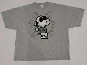 T-shirt vintage Joe Cool Snoopy Peanuts velluto cartone animato grafica adulto taglia 2XL XXL - Foto 1 di 7