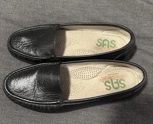 SAS Simplify Loafers Womens Size 7.5 Black Leather Slip On Comfort Shoes PERFECT - Picture 1 of 7
