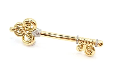 Großer WEMPE Schlüssel Anhänger in 750er / 18kt Gelb & Weißgold Brillanten - Bild 1 von 4