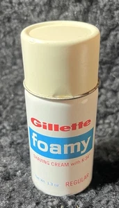 Vintage Gillette Foamy Regular Travel Size Shaving Cream Never Used 1970's Prop - Picture 1 of 4