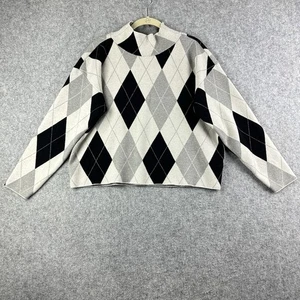 Maeve Anthropologie Pullover Damen M The Carys Mock Neck Jacquard Argyle grau - Bild 1 von 11