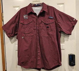 Columbia PFG South Carolina Gamecocks Mens Large Vented Fishing Shirt Check - Picture 1 of 9