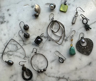 Lote de pendientes individuales Silpada de plata de ley, 1 par Foto 1 de 4