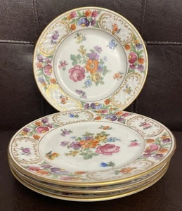 Set of 4 Antique Dresden SCHUMANN Bread/Dessert Plates 5 5/8" Bavaria - Picture 1 of 9