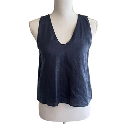 Moon River Anthropologie Womens Linen Open Back Top Sz S Beach Minimalist Travel - Image 1 of 4