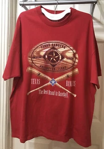 Vtg 90s Texas Rangers Baseball Club 1996 American League Shirt Sz XXL Delta Tag - Picture 1 of 9