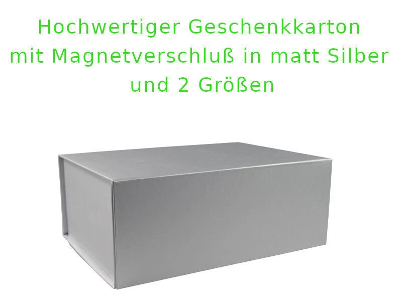Geschenkkarton / Geschenkbox mit Magnetverschluß / Silber in 2 Größen - Bild 1 von 1