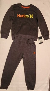 Hurley Sweater And Sweat Pants. 2 Piece Sweats. Boys Size 5. Black Heather - Picture 1 of 10