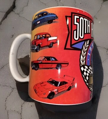 Nascar 50th Anniversary  Mug  Ceramic 1948-1998  Red / Pink - Image 1 of 4