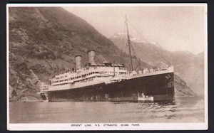 Orient Line SS OTRANTO. Postal vintage anterior a la Segunda Guerra Mundial. P&P gratis Reino Unido - Imagen 1 de 1