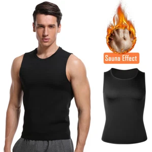 Mens Neoprene Waist Trainer Sauna Sweat Vest Body Shaper Fat Burn Fitness Top US - Picture 1 of 13