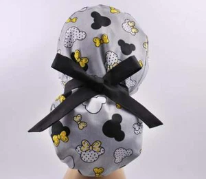 Scrub hats, nurse scrub cap, womens surgical hat, mickey ponytail scrub cap - Picture 1 of 3