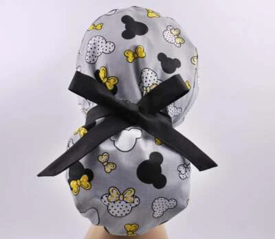 Scrub hats, nurse scrub cap, womens surgical hat, mickey ponytail scrub cap - Image 1 of 3
