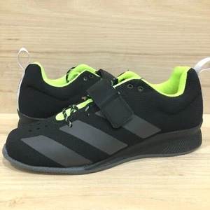 $200 Men's Adidas Adipower Weightlifting II Shoes Size 8 Black Green GZ2859 NEW! - Picture 1 of 9