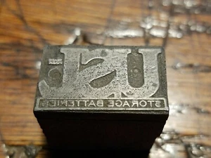 Vintage Letterpress Printing Block  Advertising Logo- USJ- B2  - Picture 1 of 7