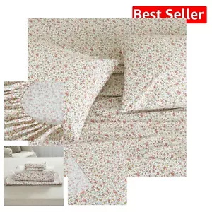 Twin XL Floral Cotton Sheet Set - Ultra-Soft Ditsy Bedding for Deep Mattresses - Picture 1 of 9