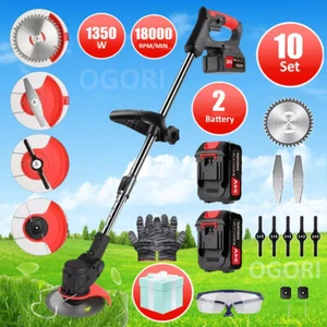2Battery 24V Cordless Strimmer Grass Trimmer Electric Tree Garden Weed Cutter UK - Picture 1 of 16