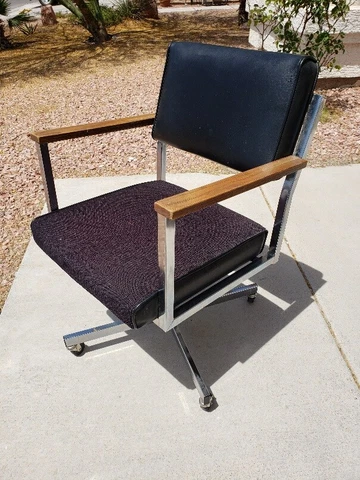 Vintage black & wood Eck Adams Model 1750 Office Chair Cover