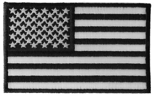 US Flagge schwarz weiß Aufnäher 4 Zoll - 4x2,5 Zoll - P3825 - Bild 1 von 5