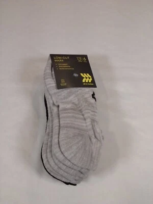 女士缓冲 6 件装低帮运动袜 - All In Motion Heather 灰色/黑色 — 第 1/3 张图片