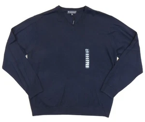 Suéter $99 Hart Schaffner Marx Extra Fino Lana Merino Hilo Biella Cuello en V 2XB 2X - Imagen 1 de 6