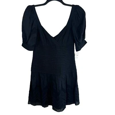 Vestido para mujer Catherine Malandrino 10 negro cintura caída bordado manga abullonada Foto 1 de 4