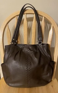 Ladies' Brown Leather Satchel/Hobo, "Clarks", stunning purse! Very good preowned - Picture 1 of 10
